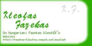 kleofas fazekas business card